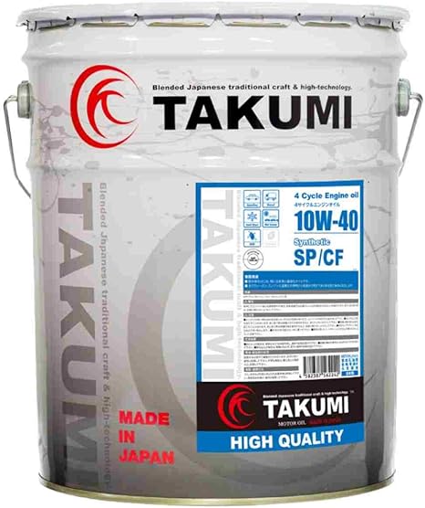 Amazon Takumiモーターオイル エンジンオイル 10w 40 Sp Cf l 4輪ガソリン ディーゼル車用 化学合成油 合成油 街乗り 車用エンジンオイル 車 バイク