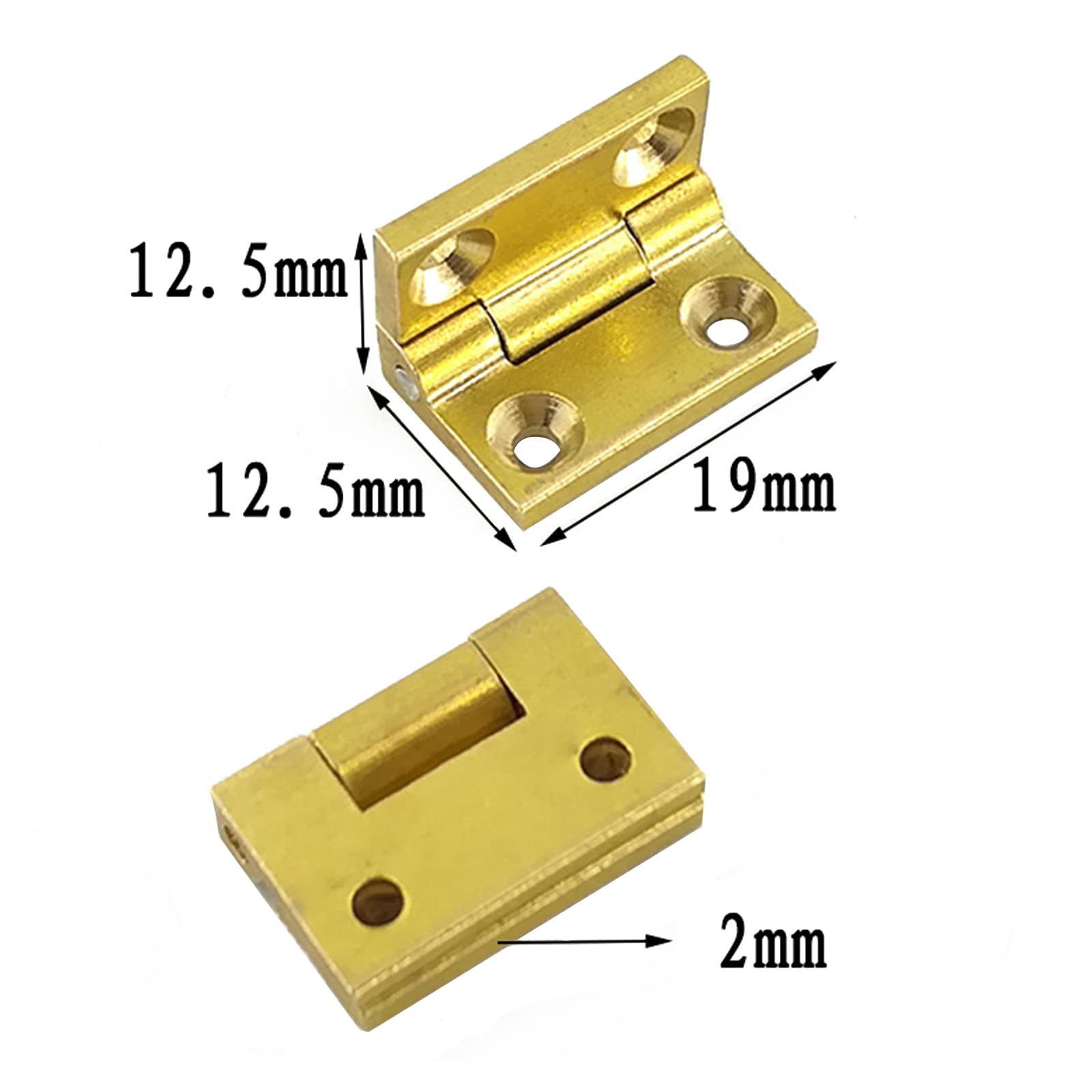 Mini Brass Hinges - Jewelry Box & Craft Supplies -6