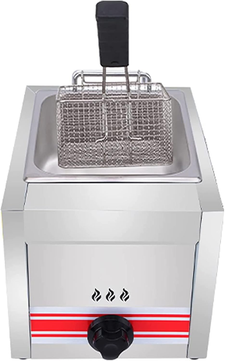 Professional LPG Gas Fryer,Stainless Steel Deep Fryer Commercial Deep Fat Fryer with Deep Fryer Baskets and Lids,for Commercial Restaurant Home Kitchen