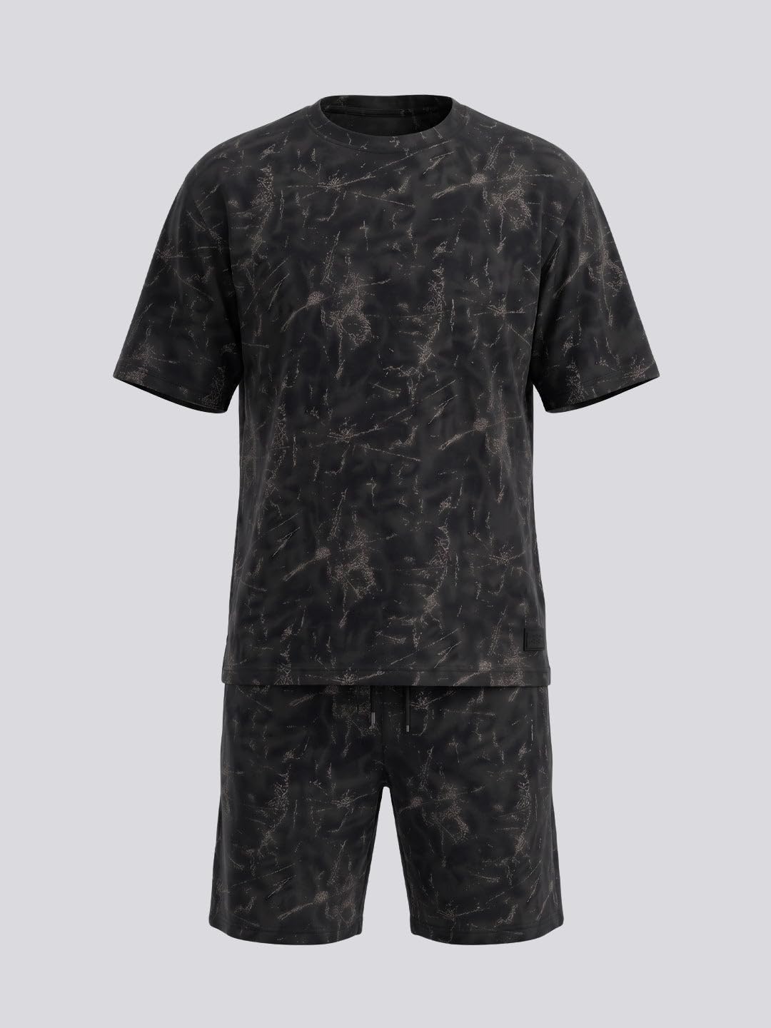 Status Quo Black Abstract Printed Co-ord Set 4