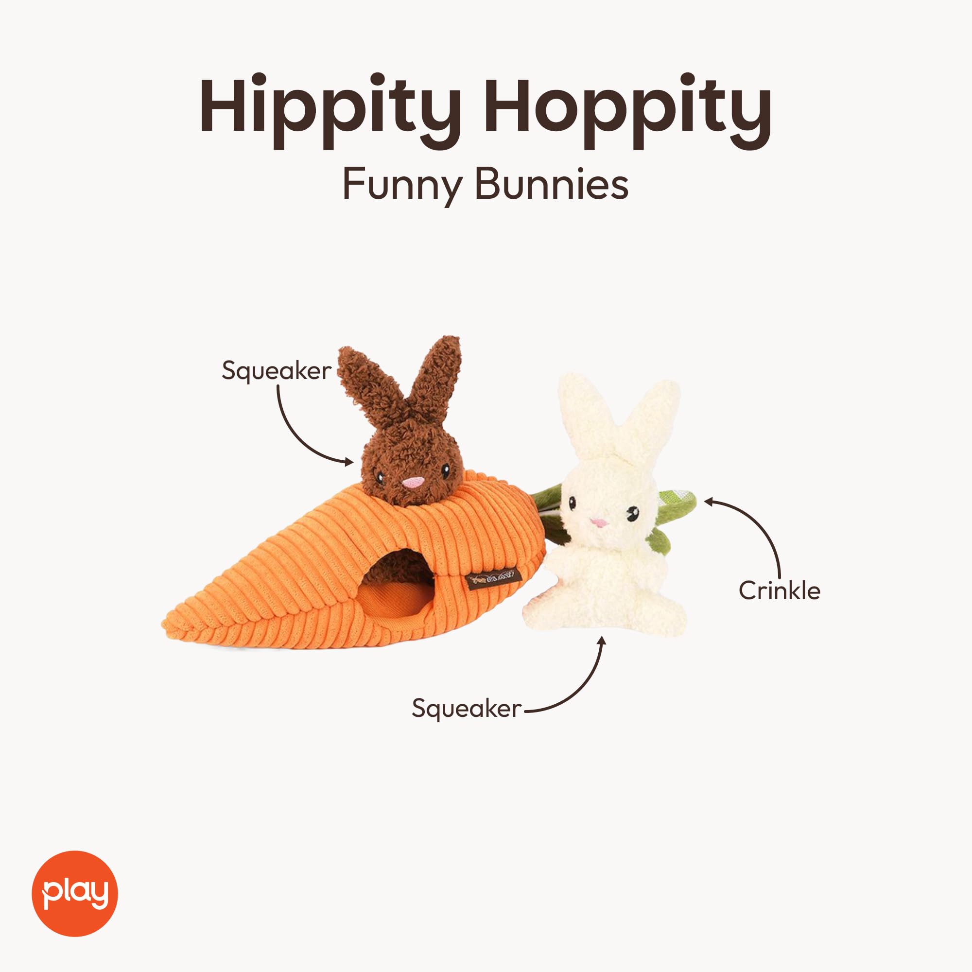 Pet Supplies : P.L.A.Y. Cute Plush Dog Toys - Hippity Hoppity