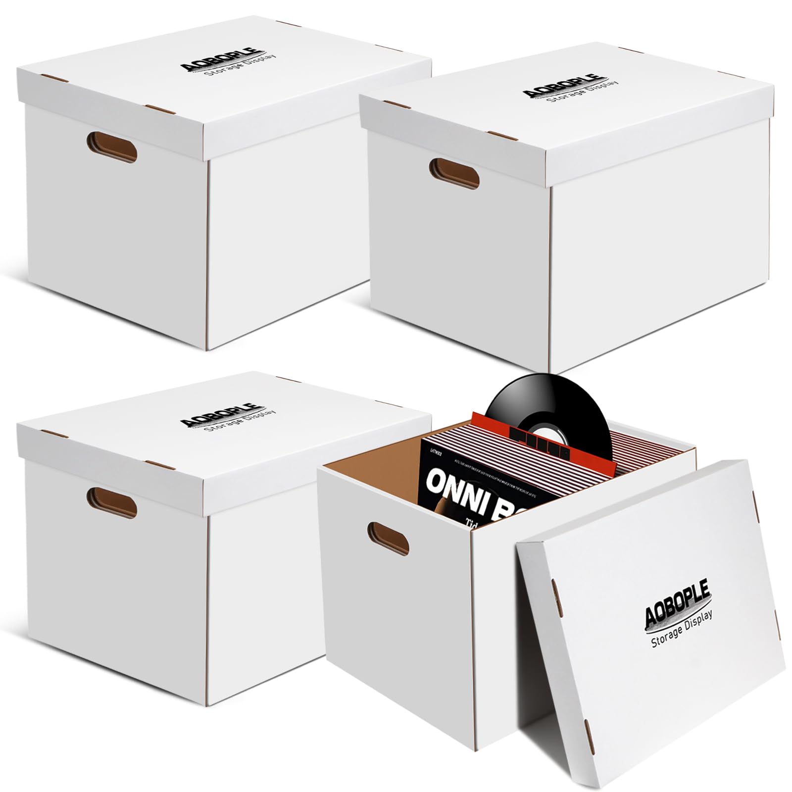Amazon.com: AOBOPLE 4 Pack Vinyl Record Box, 12 inch Vinyl Record