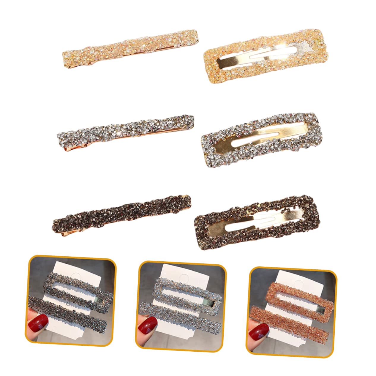 FRCOLOR 30stücke Rhinestone Haarklammern Teilig Champagner Elegante Haarspangen Für Frauen Für Verschiedene Anlässe Einfaches Styling Für Dickes Glattes Oder Lockiges Haar Modische