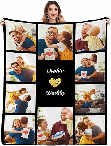 Mantas de fotos personalizadas con texto  Collage de 10 fotos, manta personalizada con mis propias imágenes para hermanas, amigos, parejas, mamá,