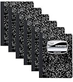 Mead Composition Notebook, Wide Ruled, 100 Sheets, 6 Pack (09910), Black/White
