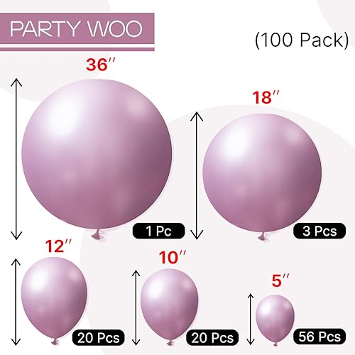 Vista 660 de PartyWoo Globos de color rosa claro, 100 globos de látex de color rosa pálido pastel de 12 pulgadas para graduación, boda, baby shower, revelación