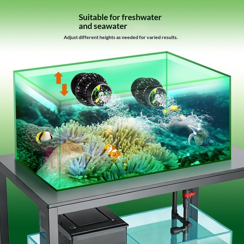 Jebao GOW Series Aquarium Wave Maker Pump with WiFi & Bluetooth Control, Multi-Mode Circulation Powerhead for Marine & Freshwater Tanks, Up to 4227 GPH, 40W – GOW-40
