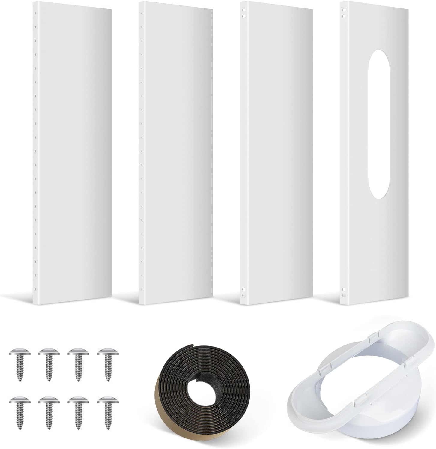 DuraComfortPortable Air Conditioner Window Kit, Sliding Vent Kit with Coupler for 5 Inches Diameter Universal Thread AC Exhaust Hose, Up to 61.8 Inches
