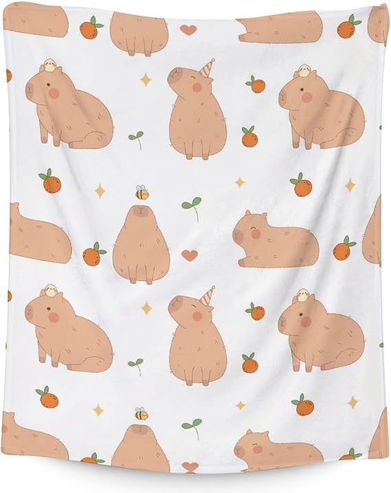 Blanket Gifts - 40"x50" Cute Throw for Kids, Girls - White Soft Fuzzy Blankets for Couch & Sofa