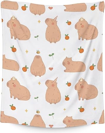 Blanket Gifts - 40"x50" Cute Throw for Kids, Girls - White Soft Fuzzy Blankets for Couch & Sofa