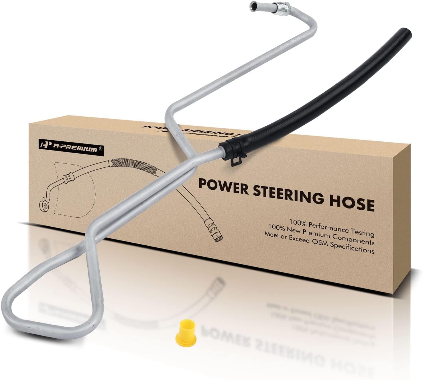 A-Premium Power Steering Return Line Hose Assembly Compatible with Ford F-150 F-250 F-350 1980-1996, F-100 1980-1983, F-200 1986-1991, Bronco, Gear To Reservoir, without Cooler