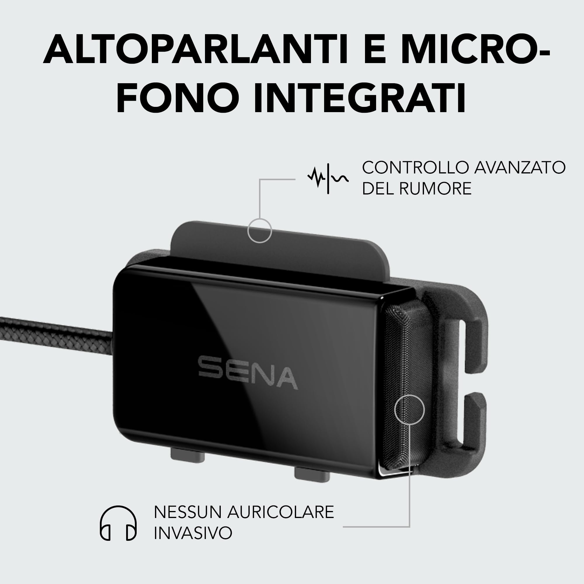 Sena pi, Dispositivo Bluetooth Intercom Universale. Compatibile con la Maggior Parte dei caschi da Ciclismo e Multi-Sport