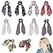 Produktbild 10 Stück Vintage Blumenschal Haargummis, Frauen Stirnbänder Bogen Haargummis, Satin Seide elastische Haarbänder, Pferdeschwanz Kopfschmuck für Frauen und Mädchen, Schal Haargummis Modeaccessoire
