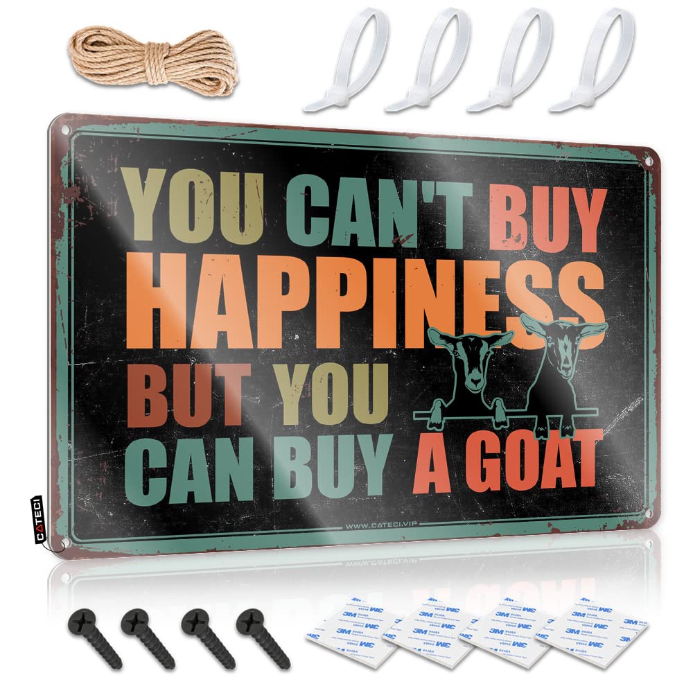 Fzfn Men's Colour Decorations Accessories Restroom Square Sweet You Can't Buy Happiness But You Can Buy A Goat - Easy To Hang Art(30X40cm)