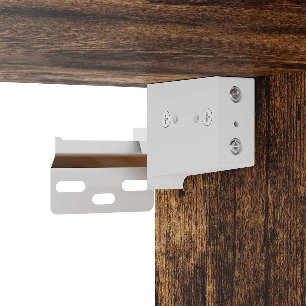Hängeschrank für die Küche, Wandregal aus Holzwerkstoff in Geräucherte Eiche, moderner Küchenschrank mit Stauraum, 30 x 29,5 x 100 cm, für eine ordentliche Küchenorganisation