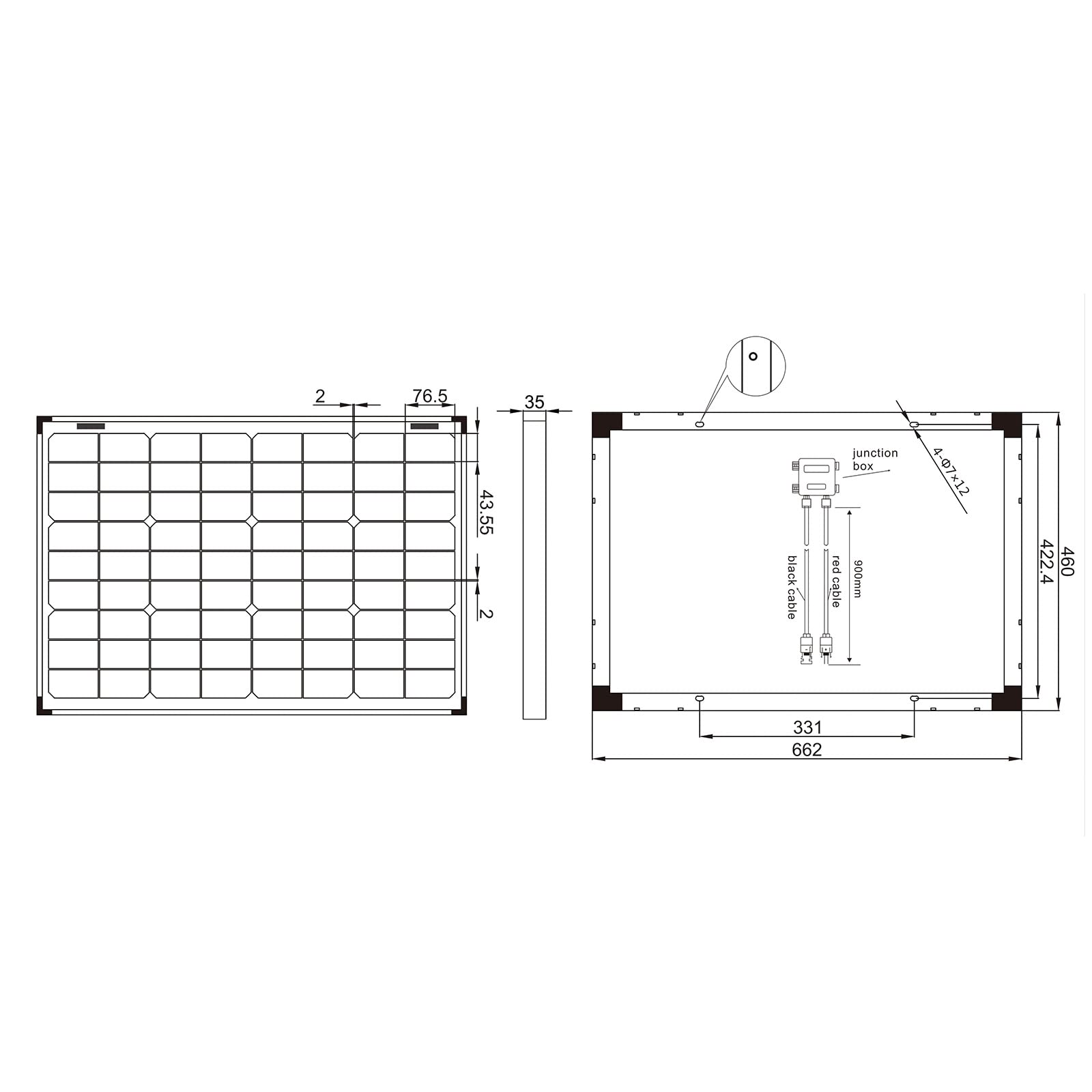enjoy solar Pannello Solare monocristallino fotovoltaico da 50W 36V ideale per camper, barche, yacht e piccole aree