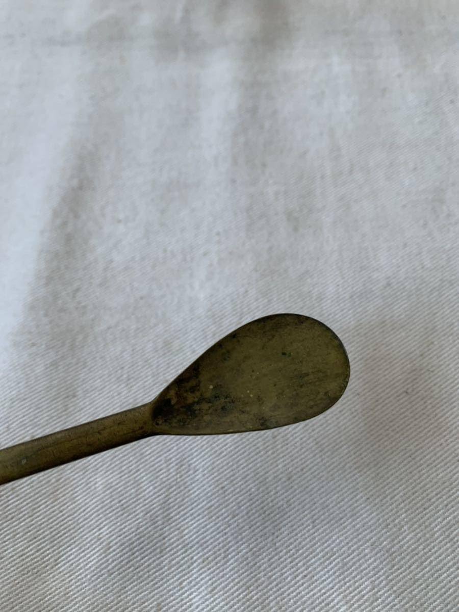 経年の雰囲気が素敵な古い真鍮製薬匙さじ 茶杓茶道具スプーンマドラー