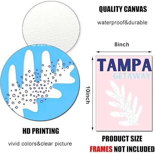 Miniatura 4 de YOWOCAL Juego de impresiones artísticas de viaje de 8 x 10 pulgadas, decoración de habitación de preppy, impresiones artísticas en lienzo estético