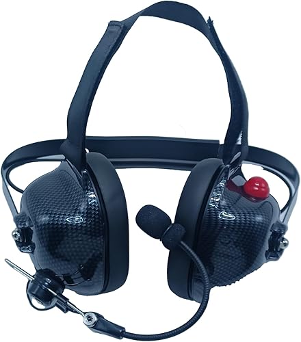 Auriculares detrás de la cabeza con PTT para radios de carreras Comunicaciones electrónicas con micrófono dinámico de cancelación de ruido y