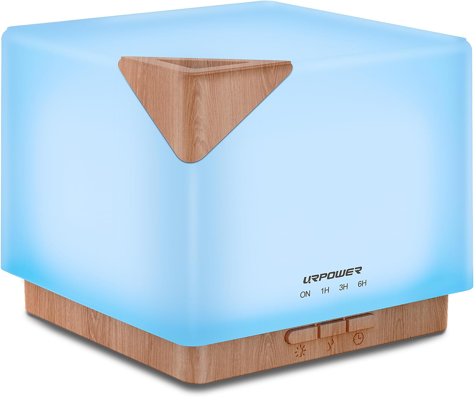 URPOWER Square Aromatherapy Essential Oil Diffuser Humidifier, 700ml Large Capacity Modern Ultrasonic Aroma Diffusers Running 20+ Hours 7 Color Changing for Home Office Bedroom Living Room Study