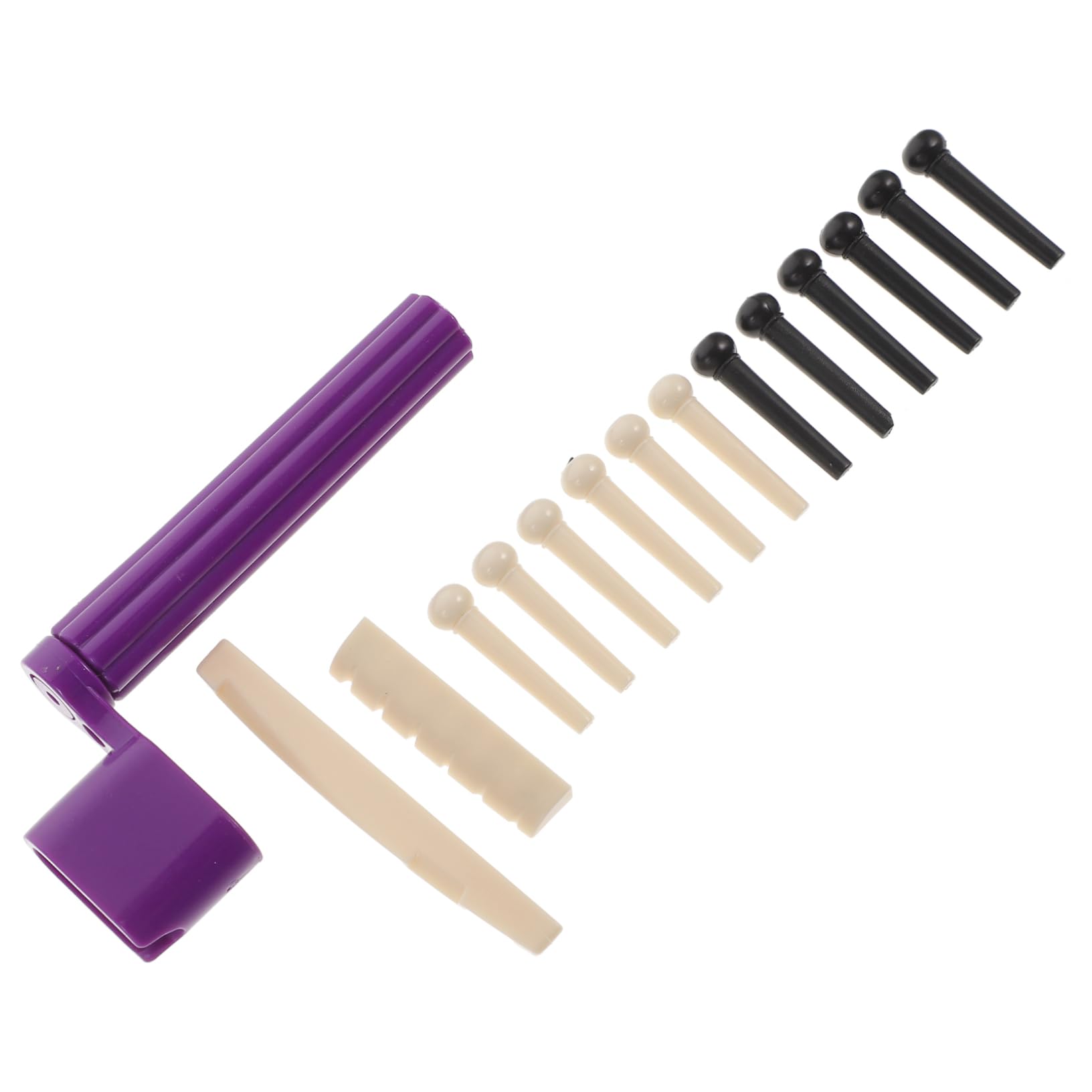 GOOHOCHY Folk Guitar Accessories Set Guitar Bridge Pins Nut Winder Kit 15pcs Assorted Color Random Color