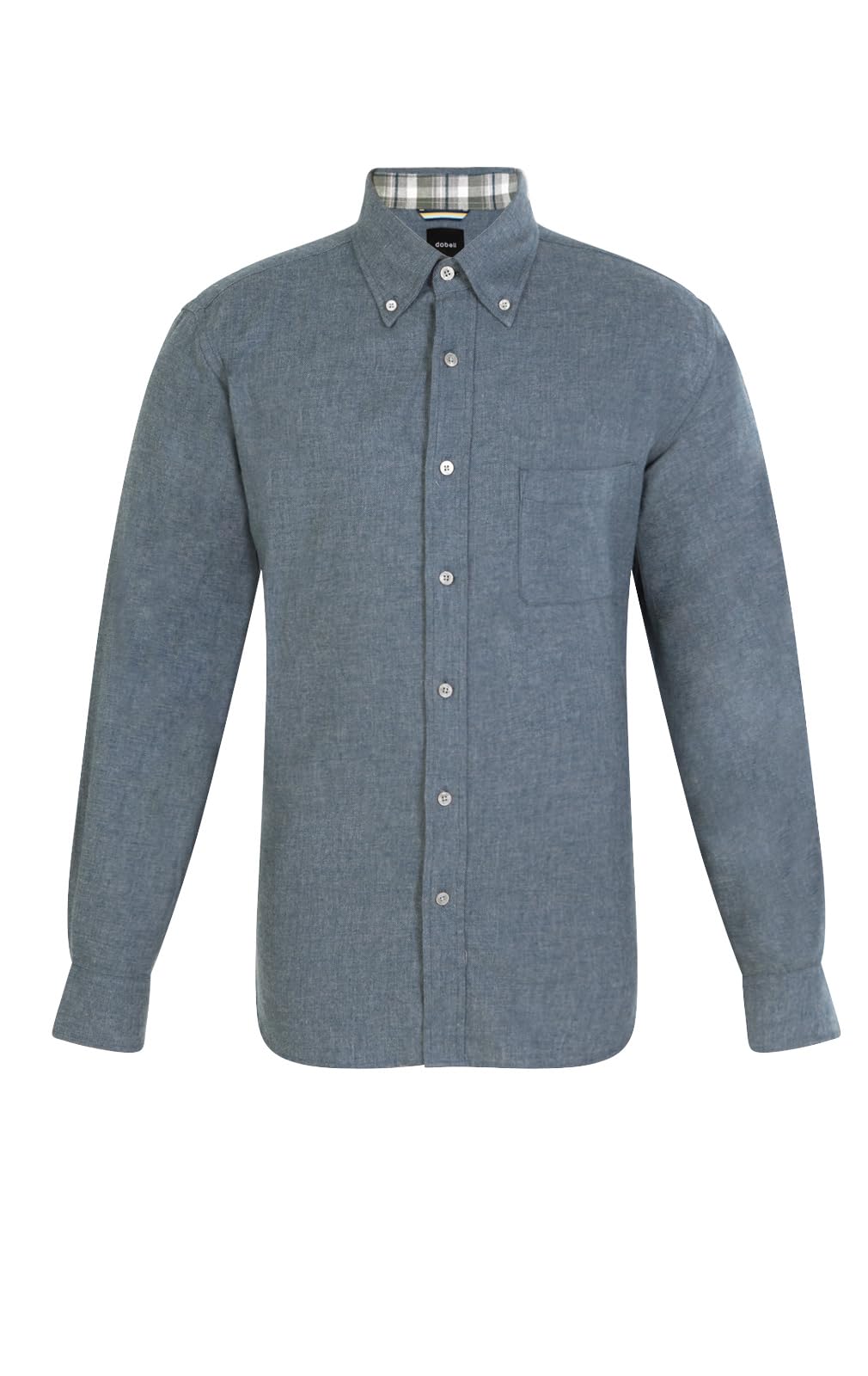 Dobell Men's Blue Shirt Regular Fit 100% Brushed Cotton-2Xl