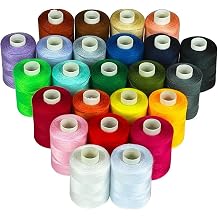 Sewing Thread - 24 Spools Polyester Thread for Sewing Machine for Beginners Hand Sewing & Quilting - 914 m 1000 Y per Spool in 22 Colours + Bonus Black & White