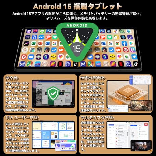 undefined 【Android タブレット 11インチ Helio G99】ZPad3 4G LTE タブレット SIMフリー 120Hz高リフレッシュレート 11インチ 1920x1200 FHD大画面 20GB+256GB+2TB拡張 8コアCPU Android 15 10000mAh PD18W急速充電 8MP/16MP Widevine L1+顔認識+5GHz WiFi+BT5.0+GPS対応 の商品画像 5