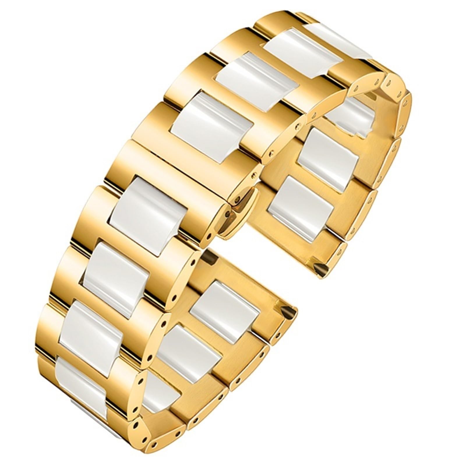 Keramik-Uhrenarmband, 18 mm, 20 mm, 22 mm, Schnellverschluss, Metall-Uhrenarmbänder, universell verstellbar