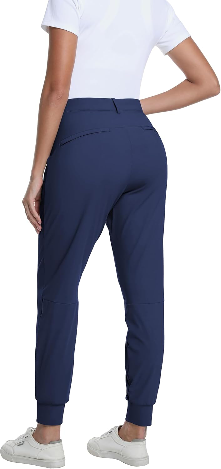 Women's Golf Joggers Pants with Belt Loops Stretch Travel Work Slacks Business Ankle Dressy Casual Sweatpants