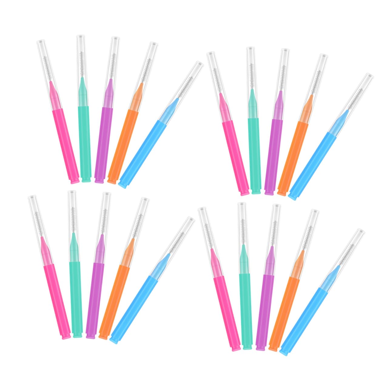 250piezas Cepillos Interdentales Para Limpieza Herramienta Portátil De Cepillo De Dientes Para Usar Brackets Naranja Azul Verde Rosa