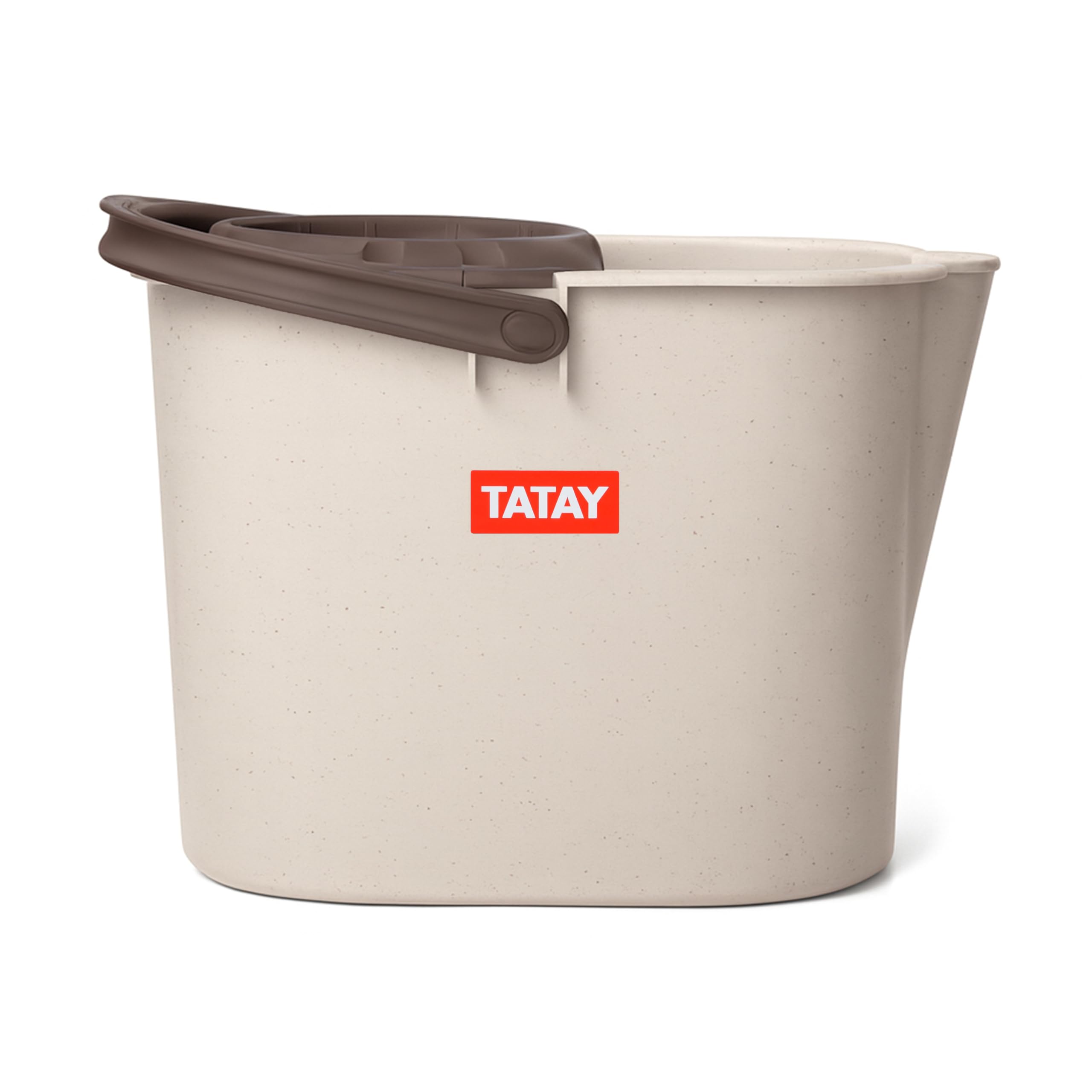 TATAY Ecohome Seau avec essoreur 16 l | Forme rectangulaire | Poignée robuste | Versement sans gouttes | Plastique 100 % recyclé sans BPA | 37 x 26,5 x 29 cm