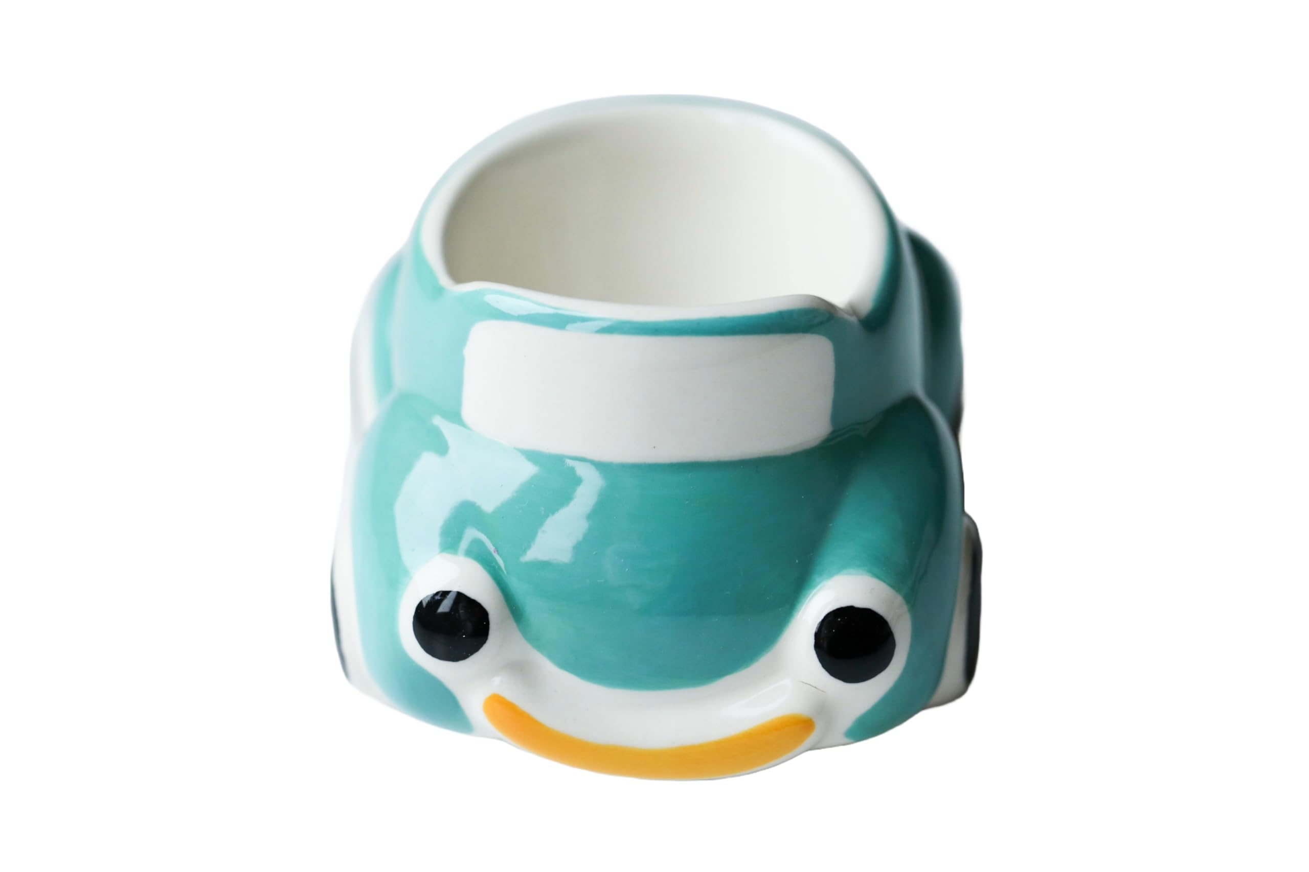 Coche sin estilo: Soporte de tazas de cerámica azul pintado a mano