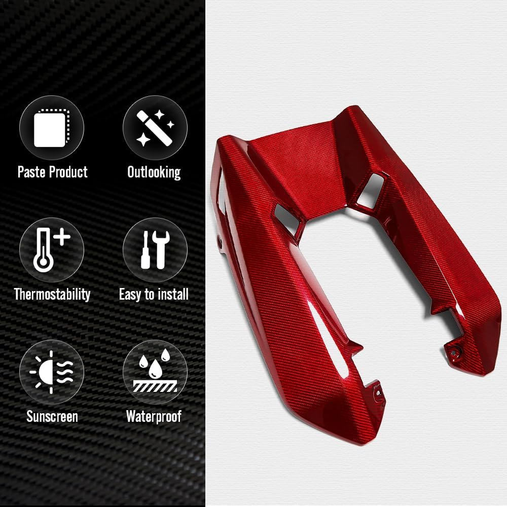 Dry Carbon Fiber Engine Cover for Chevy Corvette C8 Z06 Coupe Only 2023 2024 2025 2026,for C8 Corvette Bonnet Air Intake Outlet Panel(Red Carbon)
