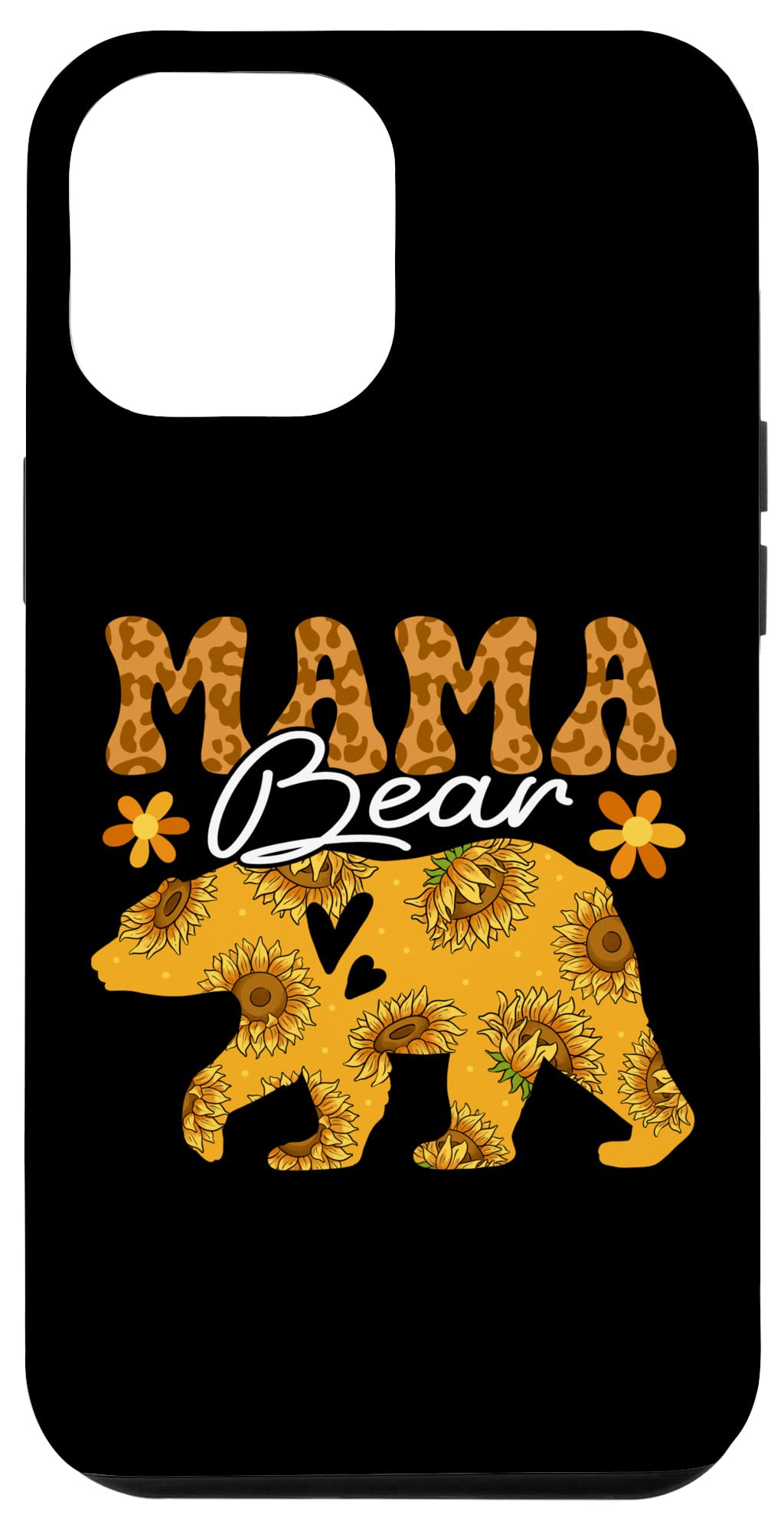 iPhone 15 Pro Max Mama Bear Sunflower Leopard Pattern Case