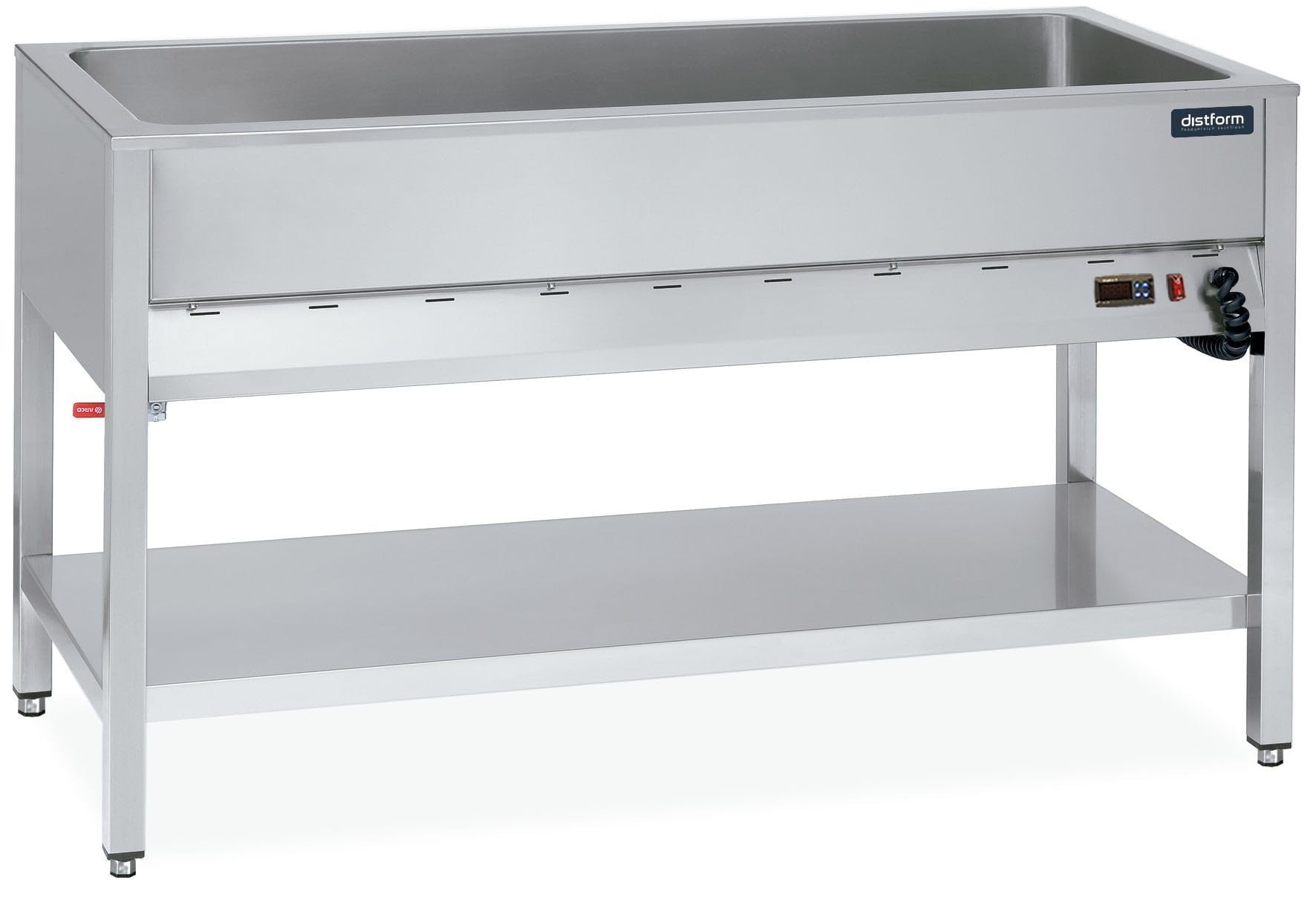 Table Bain-Marie Inox - 3 Bacs GN 1/1 avec Etagère - 2400W - Distform