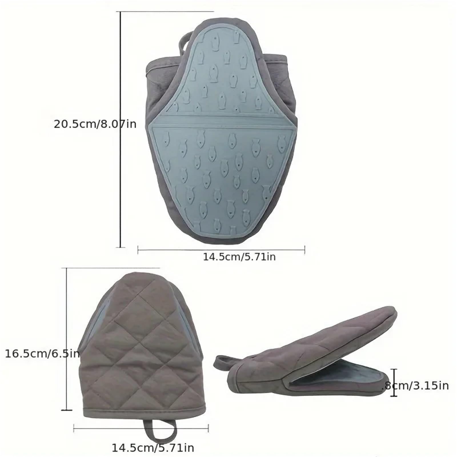 Gants de Cuisine en Silicone Haute température, Confortables et Anti-brûlures, avec Clip et utilisables au Micro-Ondes. Isolants et résistants aux Hautes températures.