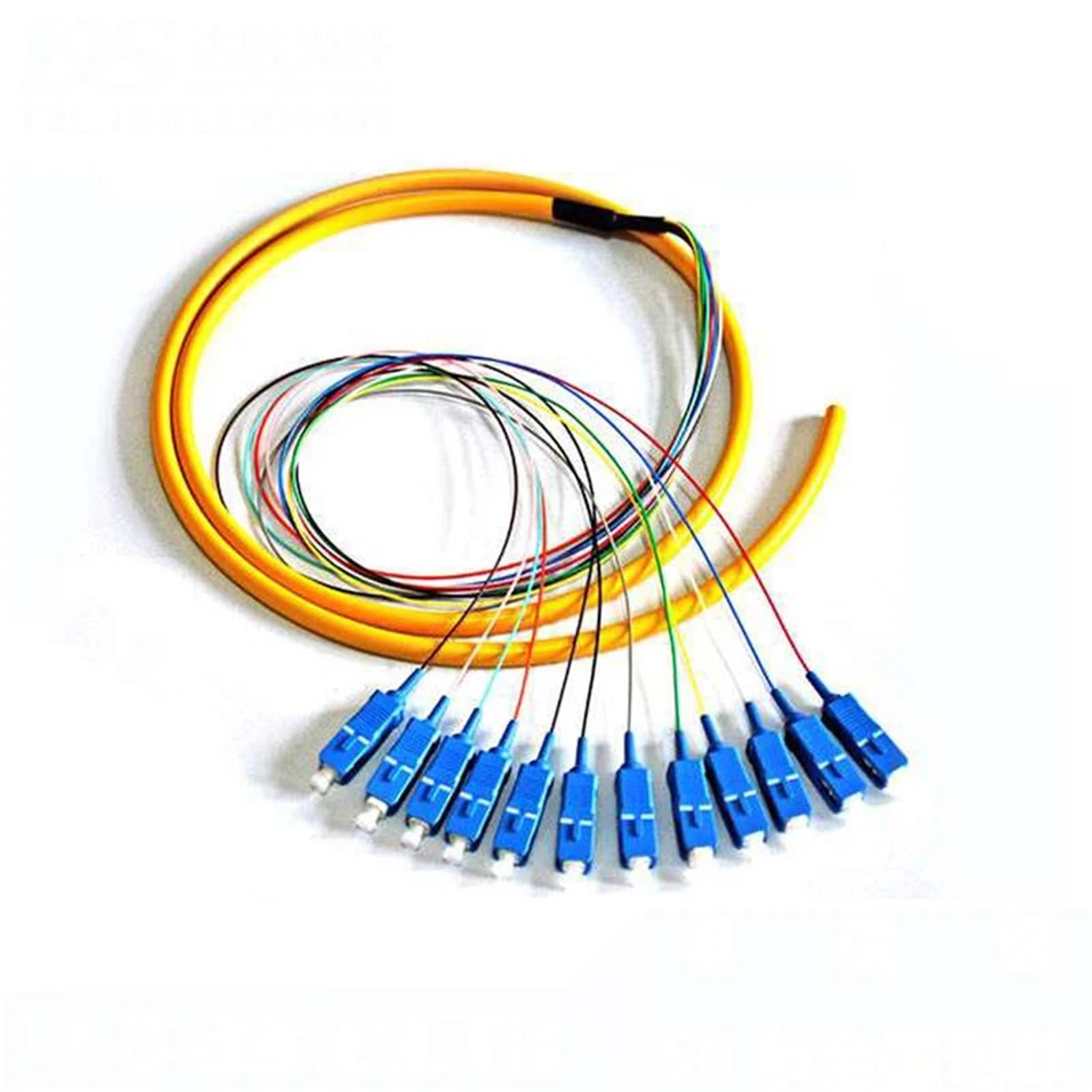 10 unidades SC UPC de 12 núcleos, fibra monomodo en forma de abanico, pigtail LSZH de 12 núcleos, fibra óptica en forma de paquete