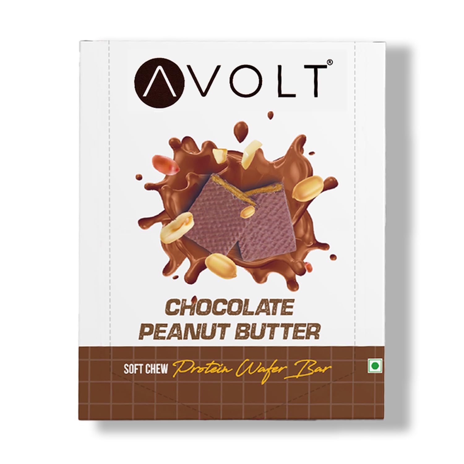 Avolt Chocolate Peanut Butter Protein Bars with 14g Protein | Pack of 6 x 50g each | High Energy Wafer Bars, No Added Sugar, Guilt-Free, Enriched With Peanuts, Vitamins And Fiber for Fitness & Immunity Booster