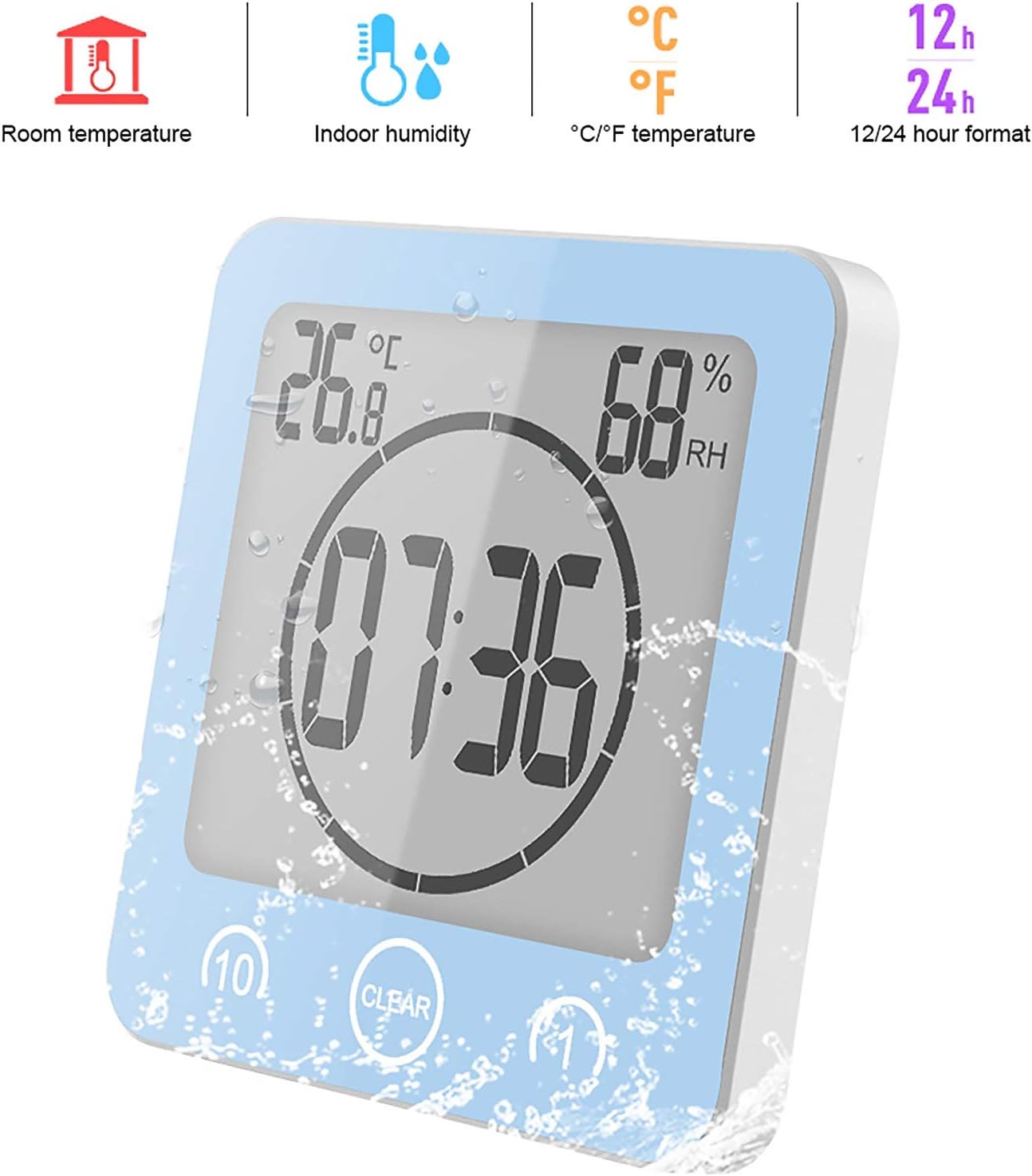 S SUNSBELL Shower Alarm Clocks