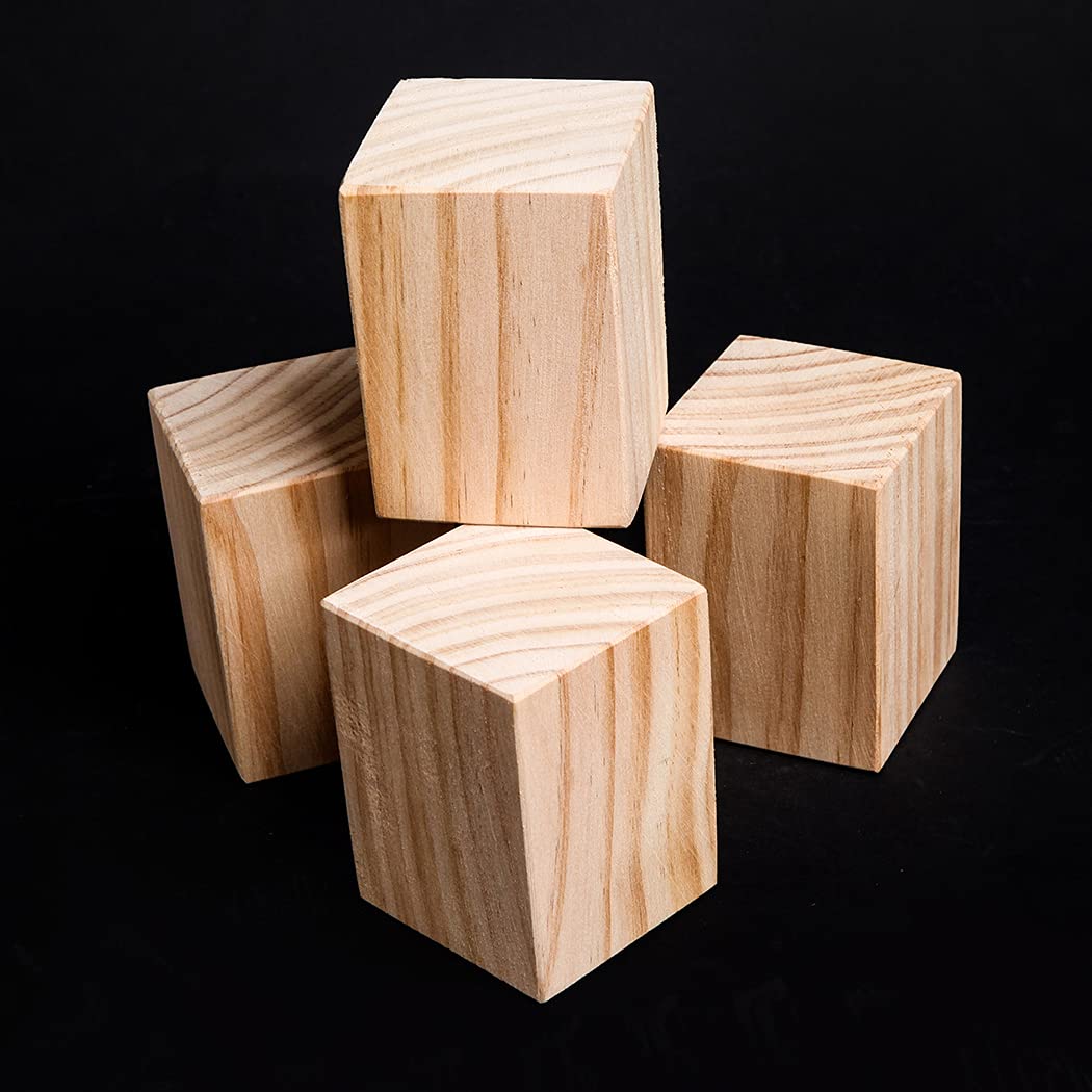 Elevadores de Madera para Camas, Elevadores de Muebles de Madera de 10 x 10 cm, Alturas de elevación de 3 a 20 cm, 4 Unidades | 15cm