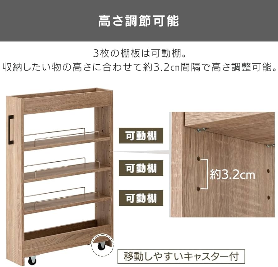 Amazon｜アイリスプラザ 『選べる54種』 隙間収納ロータイプ スリム