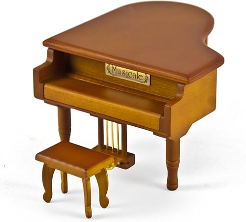 Miniatura 2 de Increíble réplica en miniatura en tono de madera de un piano de cola bebé con banco - muchas canciones para elegir - Sonata para piano en menor Op