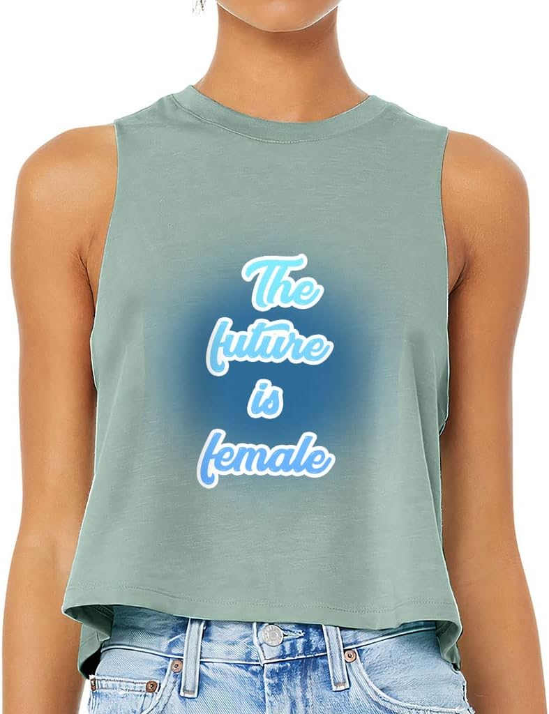 The Future is Female Racerback Cropped Tank - Feminst Design Women's Tank - Best Print Tank Top
