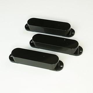 Strat Style Single Coil Guitar Pickup Cover Set,No holes/Black