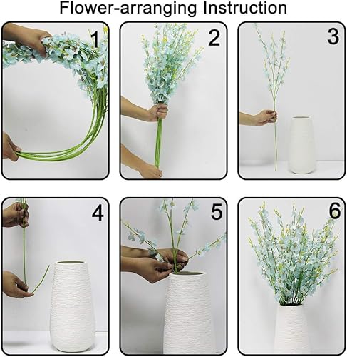 Miniatura 5 de WELMATCH Orquídeas artificiales blancas, 10 flores artificiales artificiales de tacto real de 37.5 pulgadas para boda, hogar, oficina, fiesta, hotel