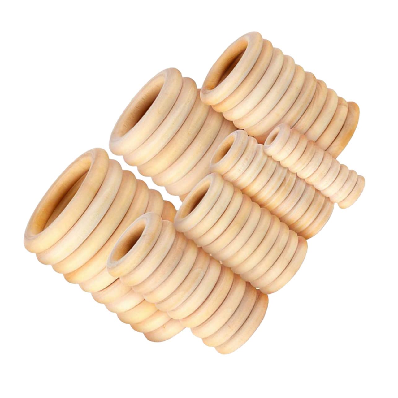 Anillos de madera sin terminar circulares hechos de material natural de alta resistencia 100 ud