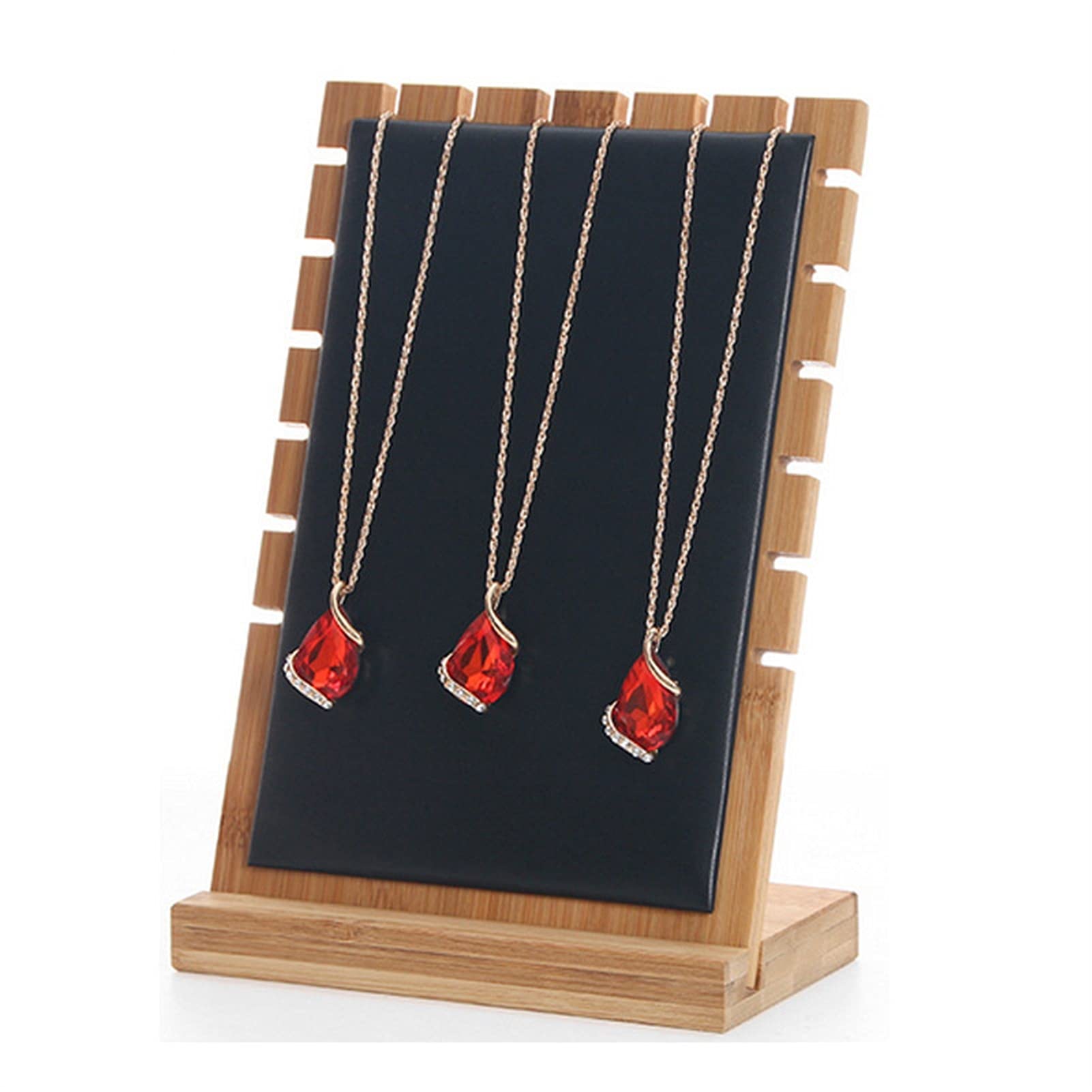 SBZIOJHDR jewellery stand, Stand Wood Jewelry Necklace Stands Women Organizer PU Velvet Bust(Black Pu)