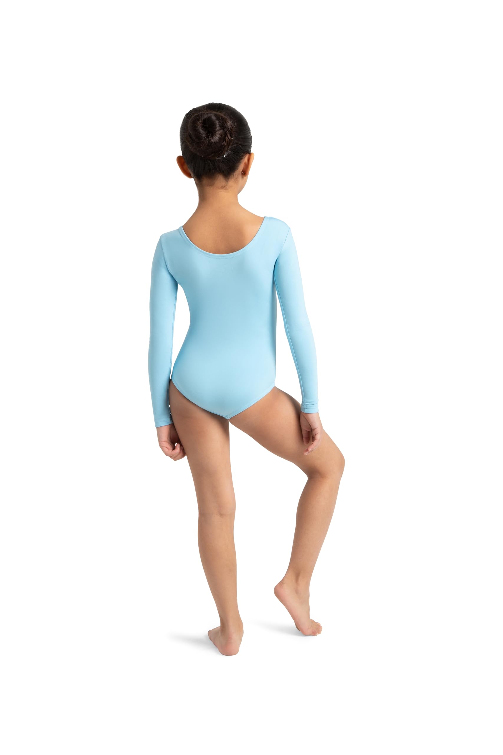 Capezio - Maillot de ballet de manga larga de nailon para niños en diferentes colores (azul claro, L (10-12 años)