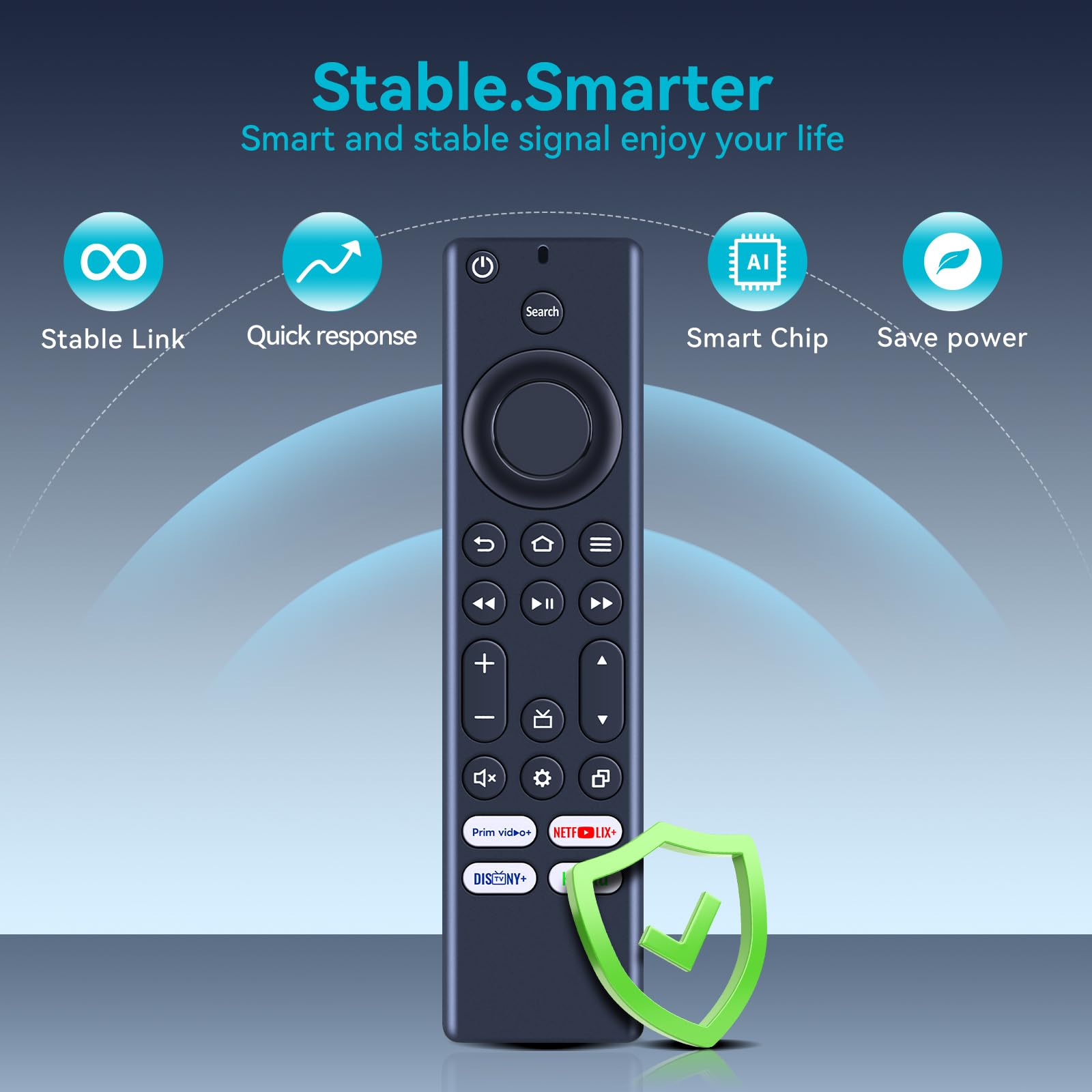 Telecomando di ricambio per Smart TV Insignia, Toshiba, Pioneer, compatibile con AMZ Omni TV e AMZ serie 4 Smart TV Remote (senza pulsante vocale) per U6HF serie 50U6HF 58U6HF 65U6HF 75U6HF 75U6HF